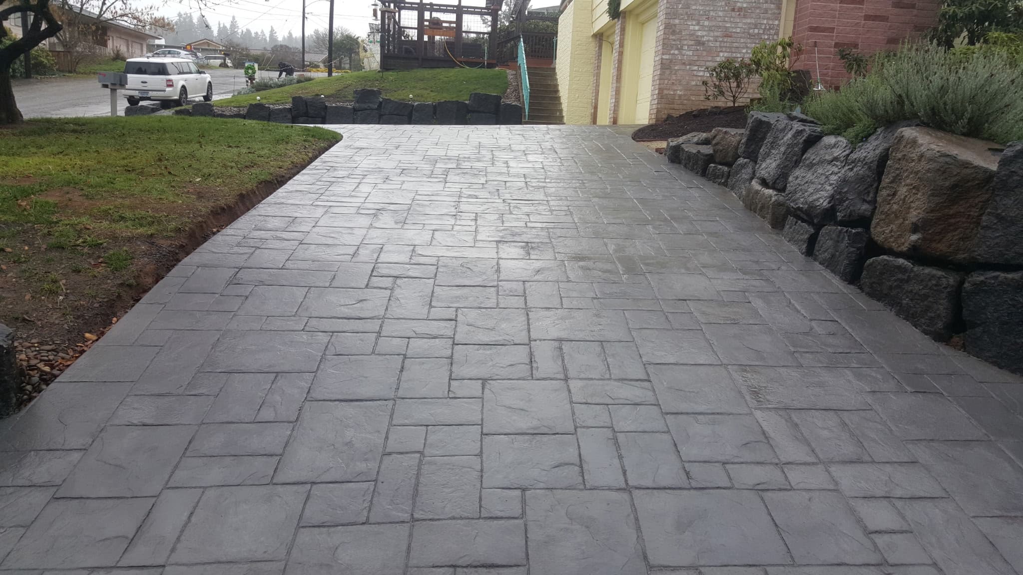 Concrete driveway